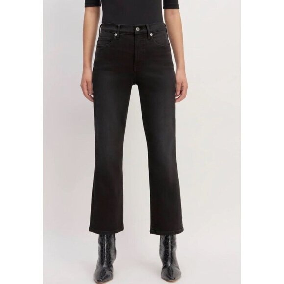 NWT Everlane Women's Black Kick Flare Denim Jeans Pant Organic Cotton MSRP $128 - Picture 2 of 15